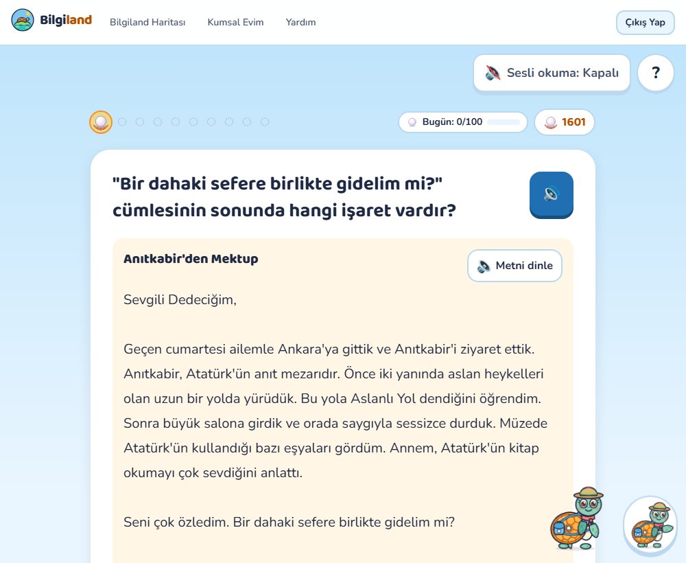 Soru ekranı